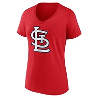 Women's Logo Athletic  Red St. Louis Cardinals Official V-Neck T-Shirt