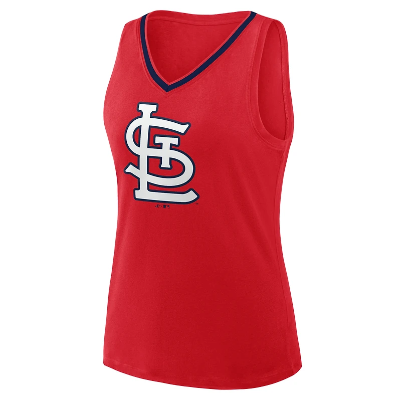 Débardeur à col en V avec logo athlétique rouge des Cardinals de Saint-Louis pour femme