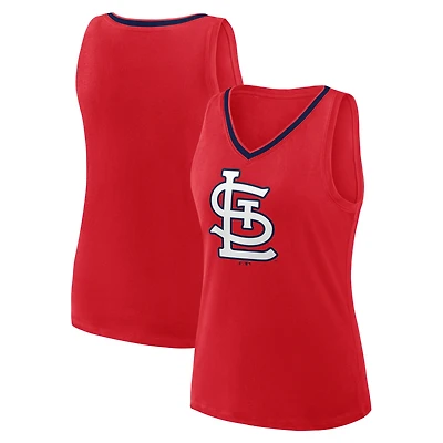 Débardeur à col en V avec logo athlétique rouge des Cardinals de Saint-Louis pour femme