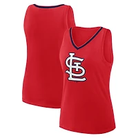 Débardeur à col en V avec logo athlétique rouge des Cardinals de Saint-Louis pour femme