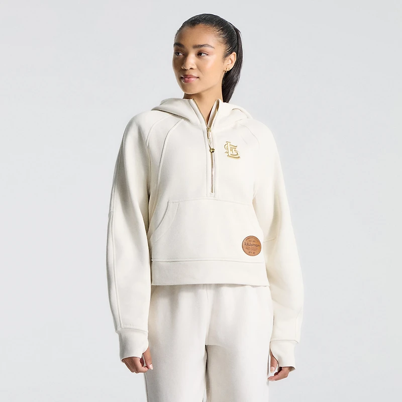 Women's lululemon Light Ivory St. Louis Cardinals Scuba Oversized Half-Zip Hoodie