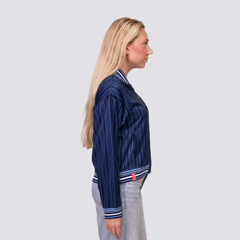 Women's Lusso Navy St. Louis Cardinals Genni Cropped Full-Zip Jacket