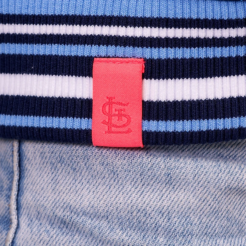 Women's Lusso Navy St. Louis Cardinals Genni Cropped Full-Zip Jacket