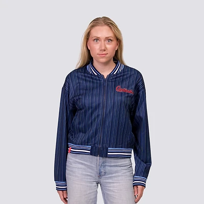 Women's Lusso Navy St. Louis Cardinals Genni Cropped Full-Zip Jacket