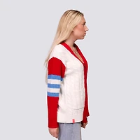 Women's Lusso Red/White St. Louis Cardinals Shyla Knit V-Neck Full-Zip Sweater