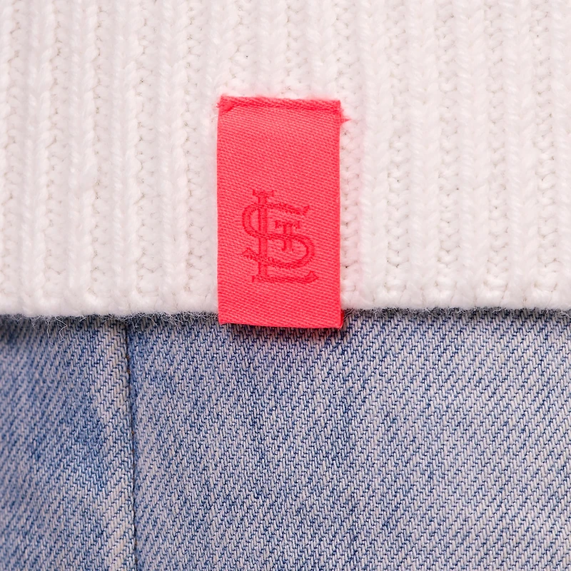 Women's Lusso Red/White St. Louis Cardinals Shyla Knit V-Neck Full-Zip Sweater