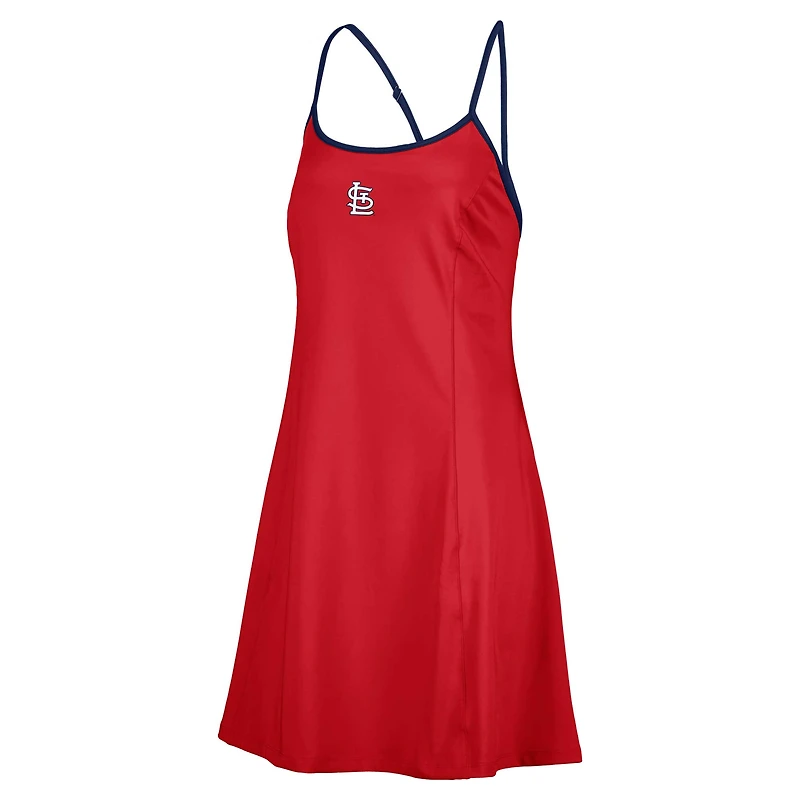 Women's Lusso  Red St. Louis Cardinals Nakita Strappy Scoop Neck Dress