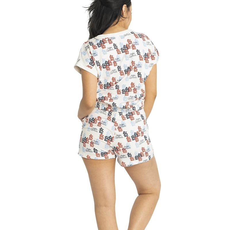 Women's Lusso White St. Louis Cardinals Madge Dolman Tri-Blend T-Shirt