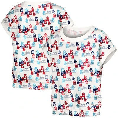 T-shirt Madge Dolman Tri-Blend Lusso White Cardinals de Saint-Louis pour femme