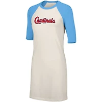 Women's Lusso  White St. Louis Cardinals Nettie Raglan Half-Sleeve Tri-Blend T-Shirt Dress