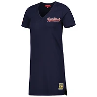 Robe à col en V Mitchell & Ness bleu marine pour femme, collection Cooperstown des Cardinals de Saint-Louis