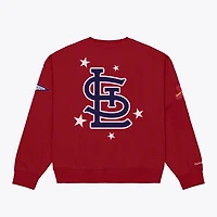Women's Mitchell & Ness  Red St. Louis Cardinals Pep Rally Sweatshirt
