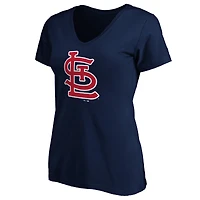 Women's Navy St. Louis Cardinals Official Logo V-Neck T-Shirt