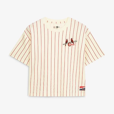 Women's New Era Cream St. Louis Cardinals Throwback Boxy T-Shirt