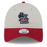 Casquette réglable New Era kaki/rouge St. Louis Cardinals 2024 4 juillet 9TWENTY pour femme