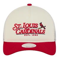 Casquette trucker ajustable New Era pour femme, beige clair/rouge, St. Louis Cardinals Retro 9FORTY M-Crown A-Frame