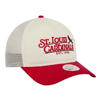 Casquette trucker ajustable New Era pour femme, beige clair/rouge, St. Louis Cardinals Retro 9FORTY M-Crown A-Frame