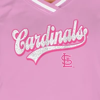 T-shirt à col en V rose clair Gameday des Cardinals de St. Louis pour femme New Era