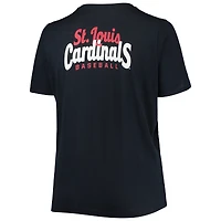 Women's New Era Navy St. Louis Cardinals Plus 2-Hit Front Knot T-Shirt