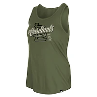 Women's New Era Olive St. Louis Cardinals 2026 Armed Forces Day Tank Top