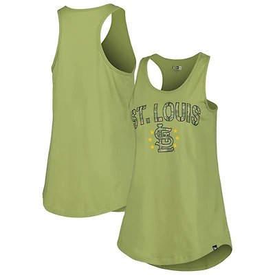 Débardeur olive New Era pour femmes des St. Louis Cardinals Armed Forces Day