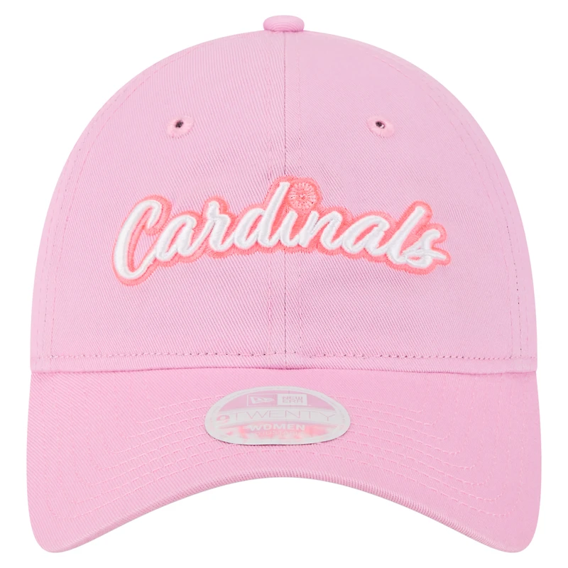 Casquette ajustable 9TWENTY rose New Era pour femme, motif St. Louis Cardinals, fête des mères