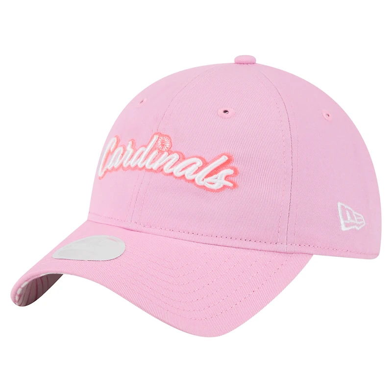 Casquette ajustable 9TWENTY rose New Era pour femme, motif St. Louis Cardinals, fête des mères