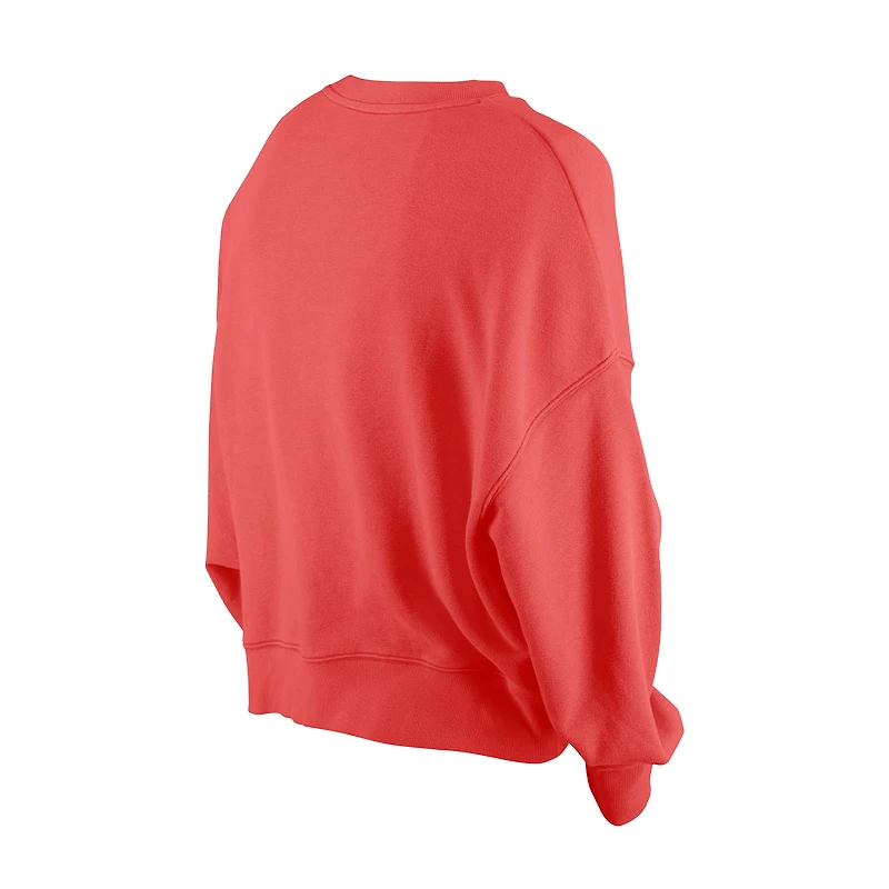 Women's New Era Red St. Louis Cardinals Boxy Mineral Wash Dolmen Sleeve Cropped Sweatshirt