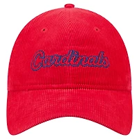 Casquette ajustable en velours côtelé 9TWENTY rouge St. Louis Cardinals de New Era pour femme