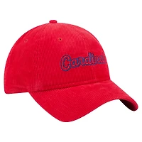 Casquette ajustable en velours côtelé 9TWENTY rouge St. Louis Cardinals de New Era pour femme