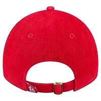 Casquette ajustable en velours côtelé 9TWENTY rouge St. Louis Cardinals de New Era pour femme