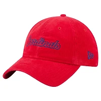 Casquette ajustable en velours côtelé 9TWENTY rouge St. Louis Cardinals de New Era pour femme