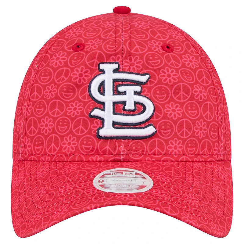 Casquette ajustable New Era rouge St. Louis Cardinals Don't Worry 9TWENTY pour femme