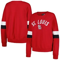 Women's New Era Red St. Louis Cardinals Game Day Crew Pullover Sweatshirt