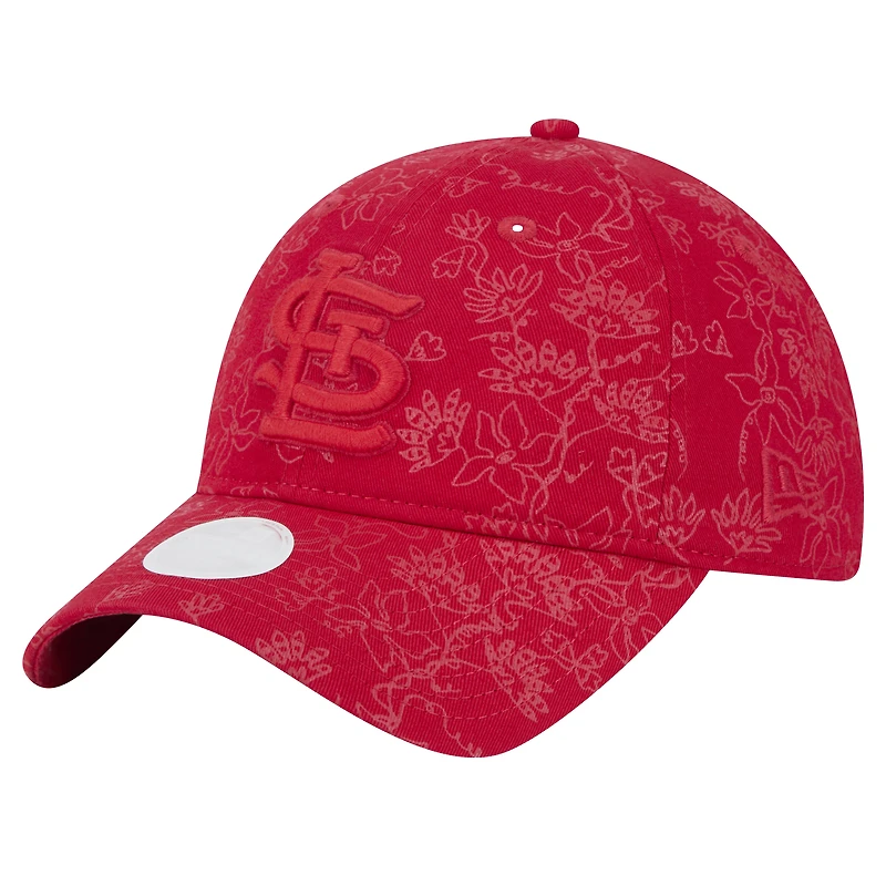 Casquette ajustable 9TWENTY à motif floral ton sur ton pour femme des Cardinals de St. Louis de New Era