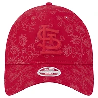 Casquette ajustable 9TWENTY à motif floral ton sur ton pour femme des Cardinals de St. Louis de New Era