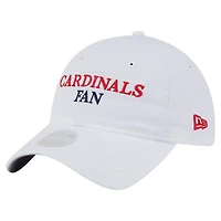Casquette ajustable New Era blanche 9TWENTY pour femme, motif supporter des Cardinals de Saint-Louis