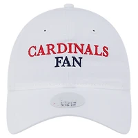 Casquette ajustable New Era blanche 9TWENTY pour femme, motif supporter des Cardinals de Saint-Louis