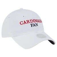 Casquette ajustable New Era blanche 9TWENTY pour femme, motif supporter des Cardinals de Saint-Louis