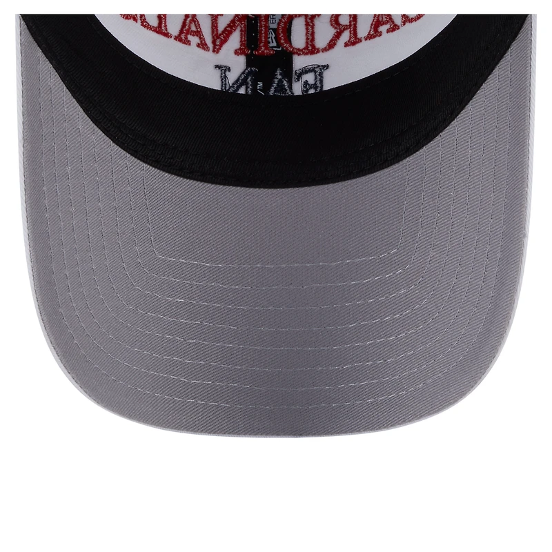 Casquette ajustable New Era blanche 9TWENTY pour femme, motif supporter des Cardinals de Saint-Louis