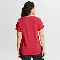 T-shirt Nike pour femme, rouge chiné, St. Louis Cardinals, en mélange de trois matières.