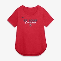 Women's Nike Heather Red St. Louis Cardinals Arched Tri-Blend T-Shirt