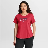 T-shirt Nike pour femme, rouge chiné, St. Louis Cardinals, en mélange de trois matières.