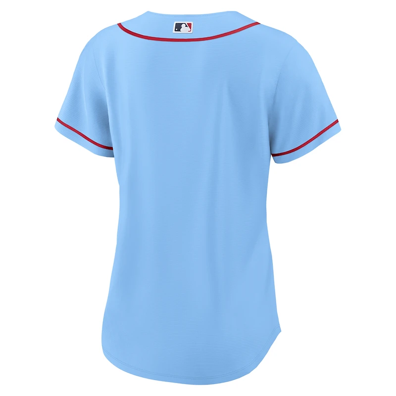Maillot d'équipe Nike St. Louis Cardinals Alternate Replica bleu clair pour femme