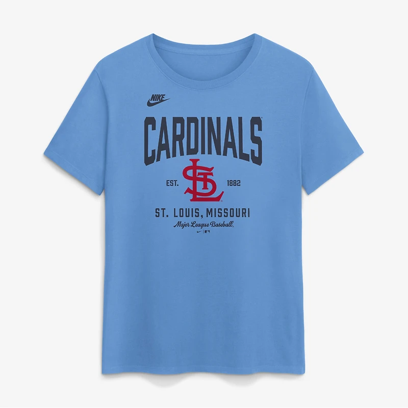 Women's Nike Light Blue St. Louis Cardinals Cooperstown T-Shirt