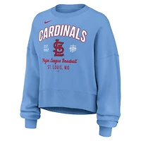 Sweat-shirt Nike bleu clair à manches longues et col montant pour femme des Cardinals de Saint-Louis