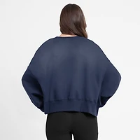 Women's Nike Navy St. Louis Cardinals Oversized Cropped Pullover Sweatshirt