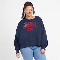 Women's Nike Navy St. Louis Cardinals Oversized Cropped Pullover Sweatshirt