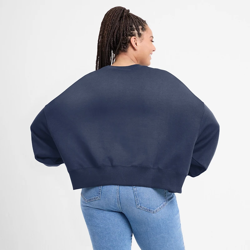 Women's Nike Navy St. Louis Cardinals Oversized Cropped Pullover Sweatshirt