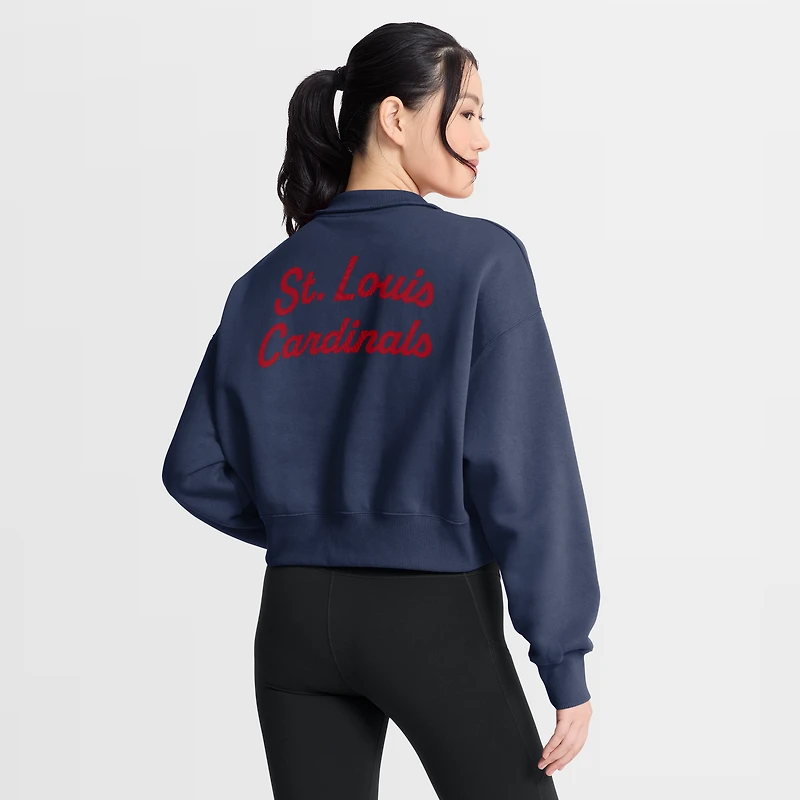 Women's Nike Navy St. Louis Cardinals Primetime Phoenix Fleece Half-Zip Sweatshirt